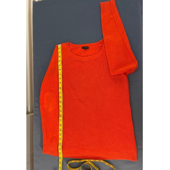 Talbots Redish Orange Cotton Blend‎ Knit Sweater Elbow Patches Small Pre-owned - Picture 7 of 8